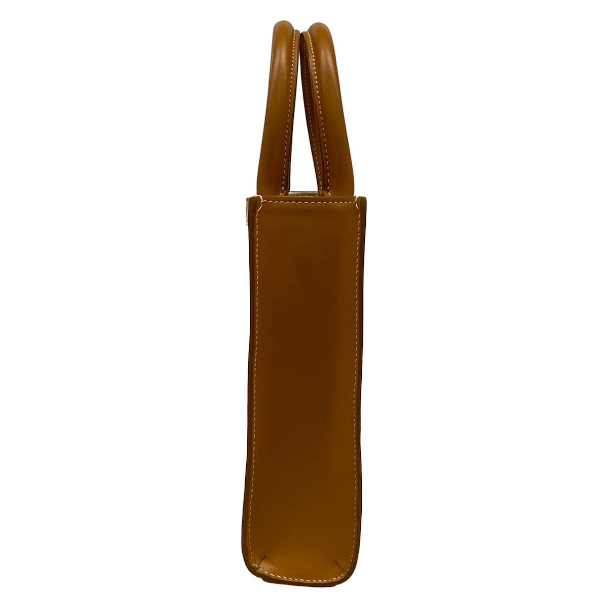Celine Tote Mini Vertical Cover Ivory Brown Leather — view 4