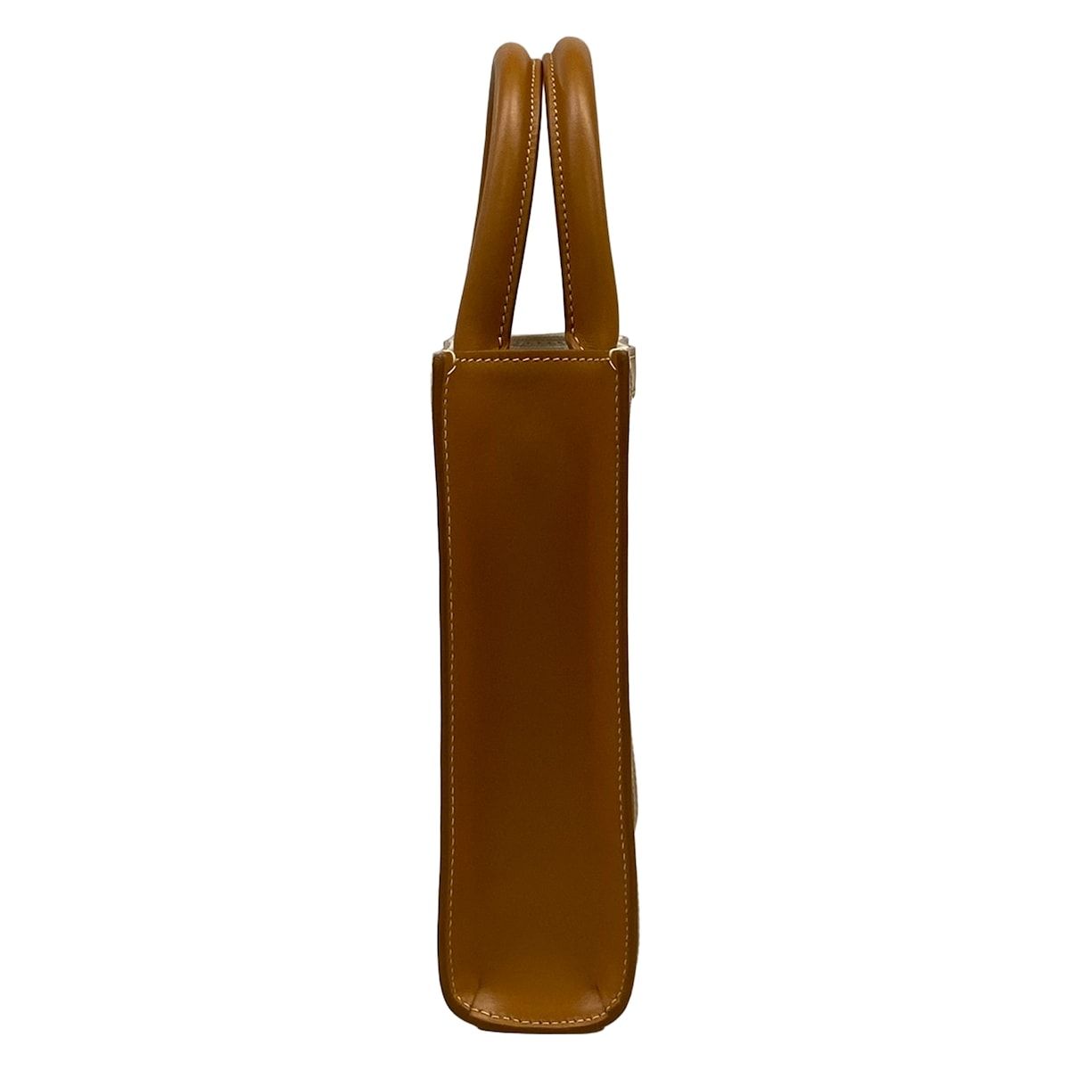 Celine Tote Mini Vertical Cover Ivory Brown Leather — view 2