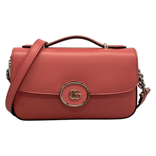 Gucci Shoulder Bag Petite GG Marmont Red Leather