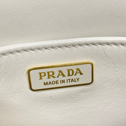 Prada Handbag Triangle Logo White Leather — view 9
