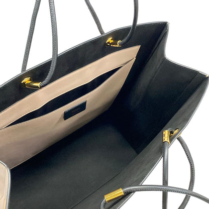 Fendi Tote Shopping Beige Black Leather — view 7