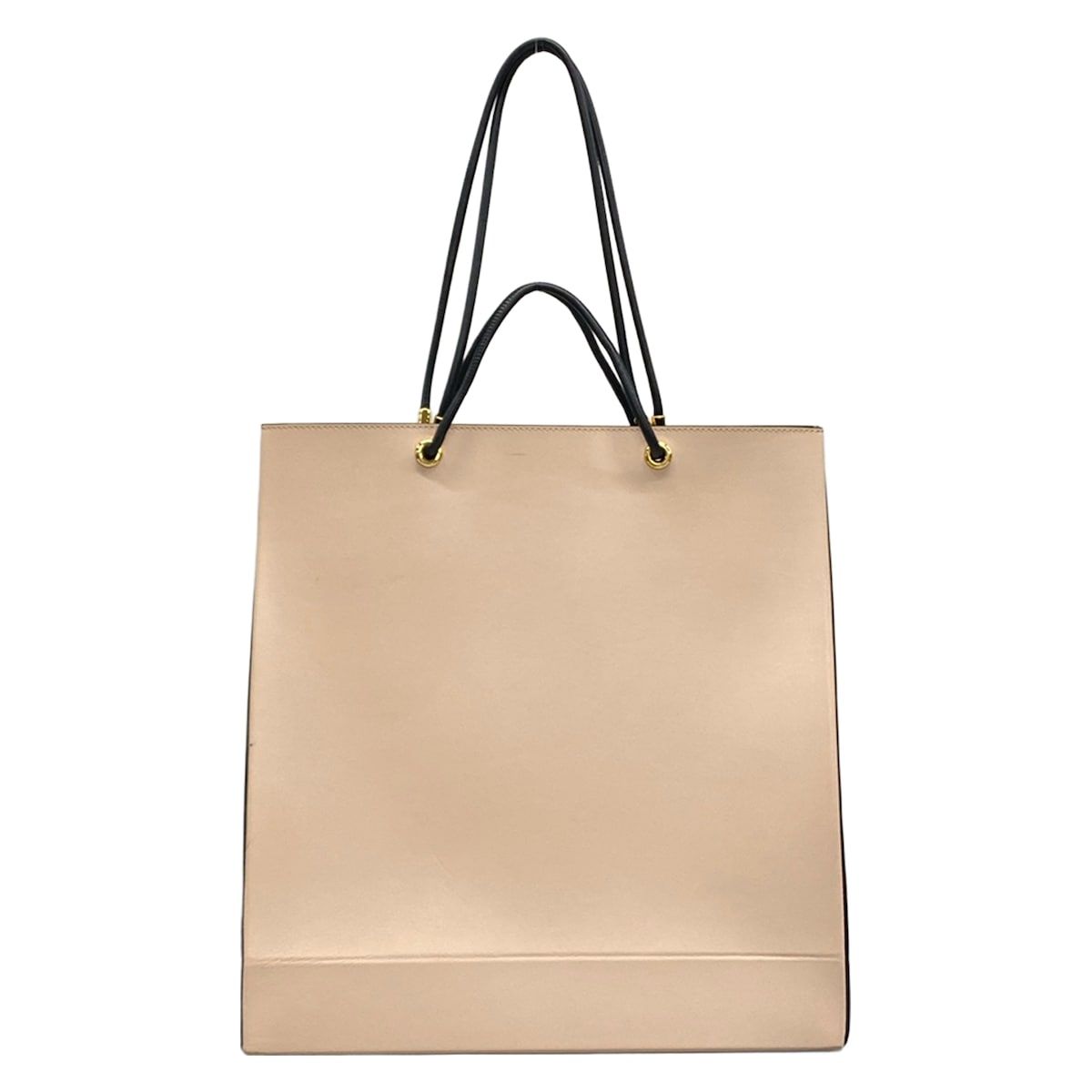 Fendi Tote Shopping Beige Black Leather — view 3