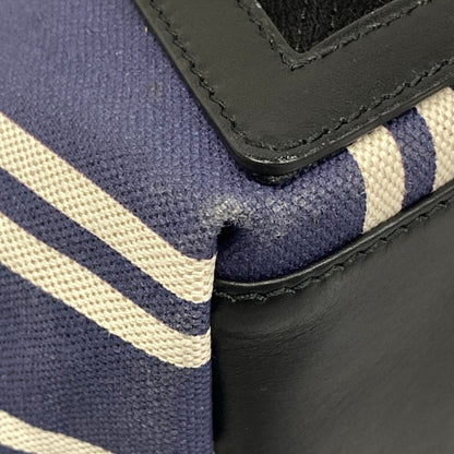 Balenciaga Tote Navy Cabas M White Black Striped Leather — view 6