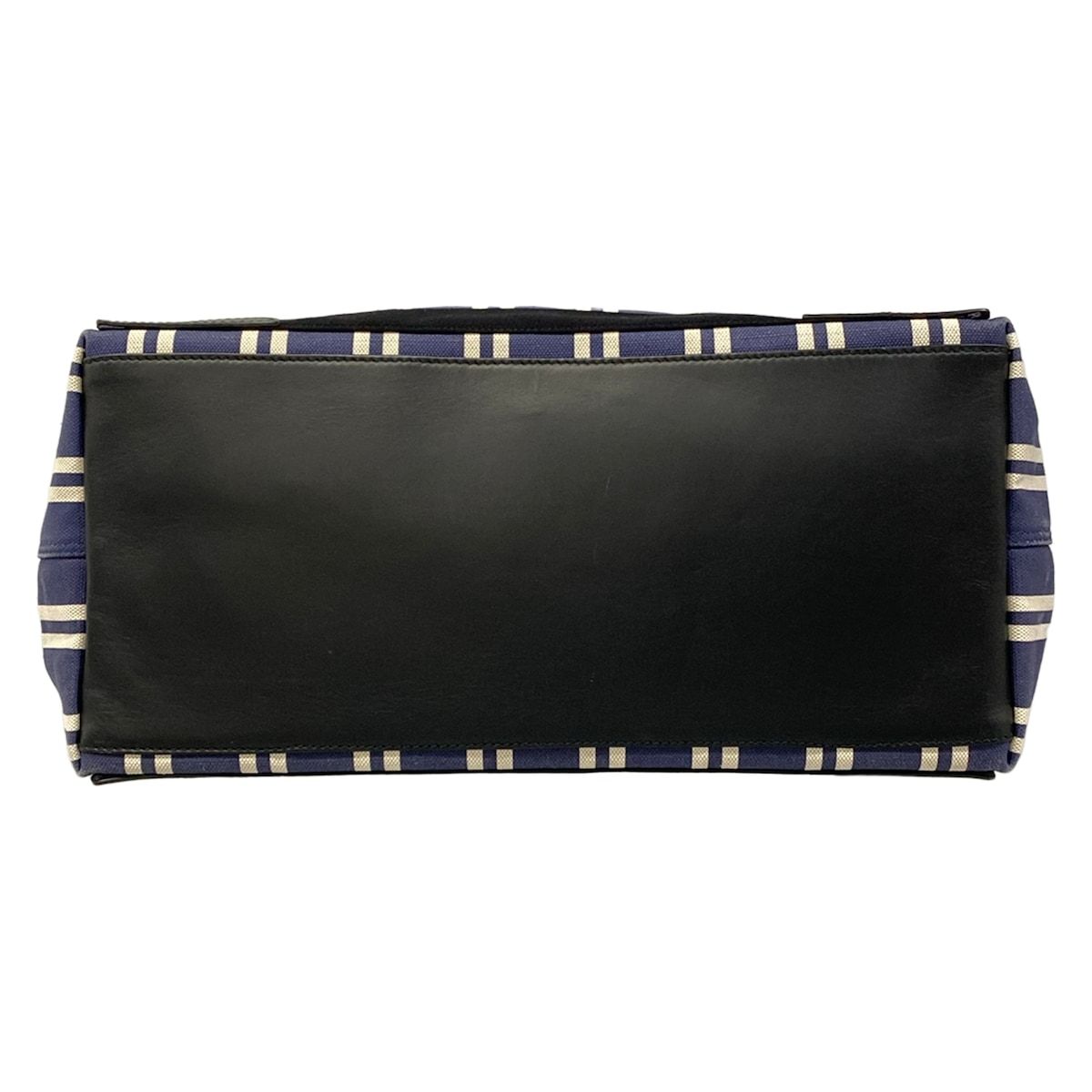 Balenciaga Tote Navy Cabas M White Black Striped Leather — view 5