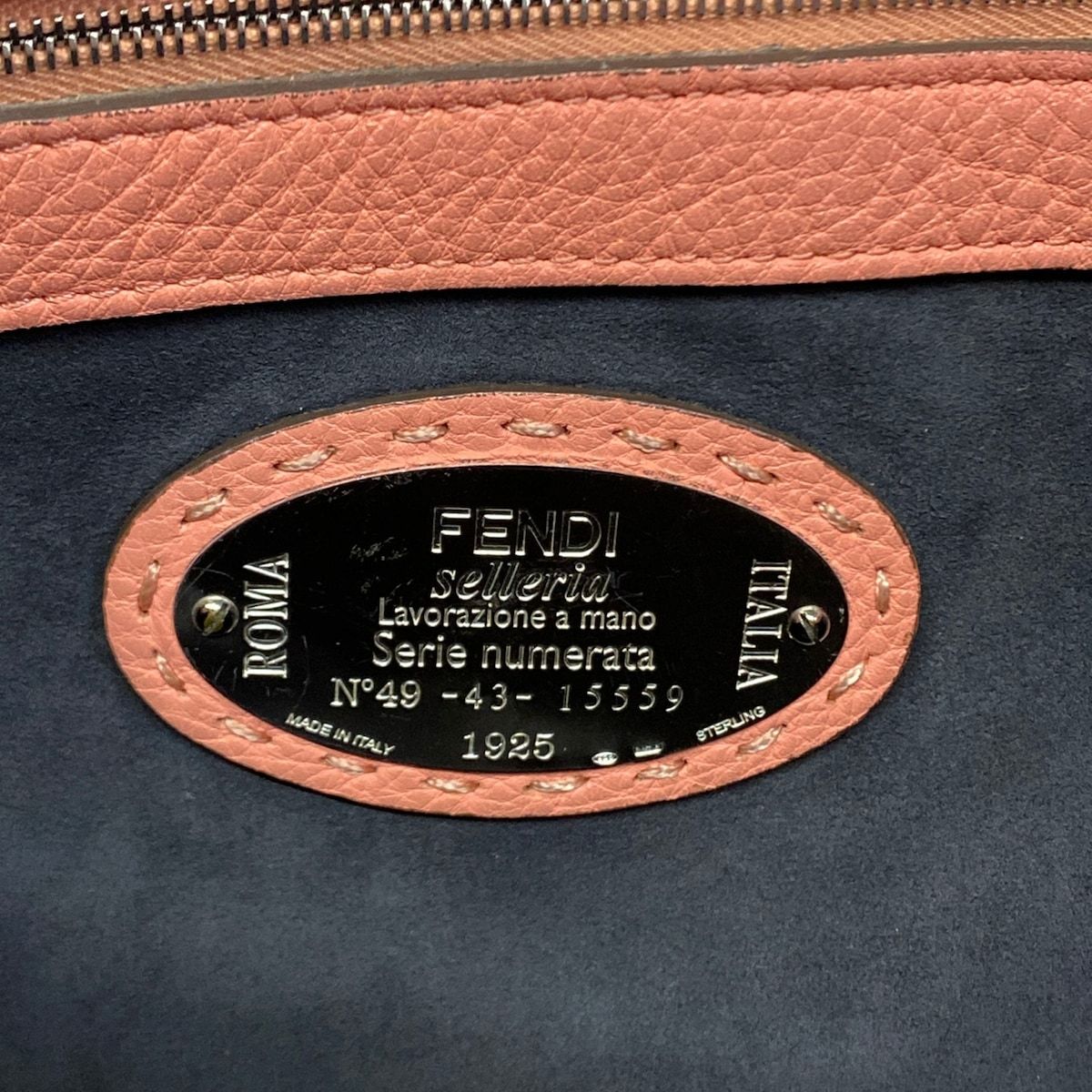 Fendi Handbag Anna Small Selleria Pink Leather — view 8