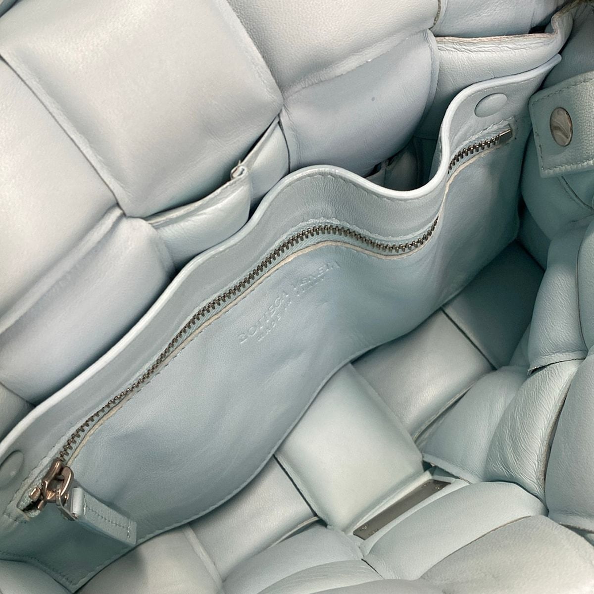 Bottega Veneta Shoulder Bag Padded Cassette Light Blue Leather — view 7