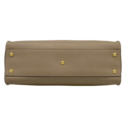 Fendi Handbag Peekaboo Iconic Gray Beige Leather — view 5