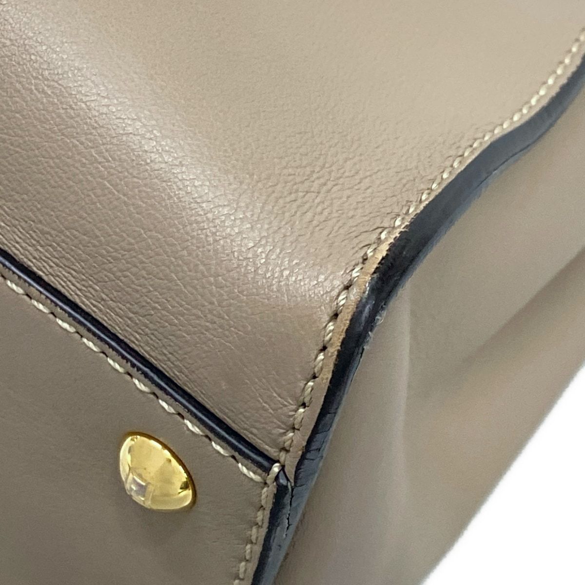 Fendi Handbag Peekaboo Iconic Gray Beige Leather — view 6