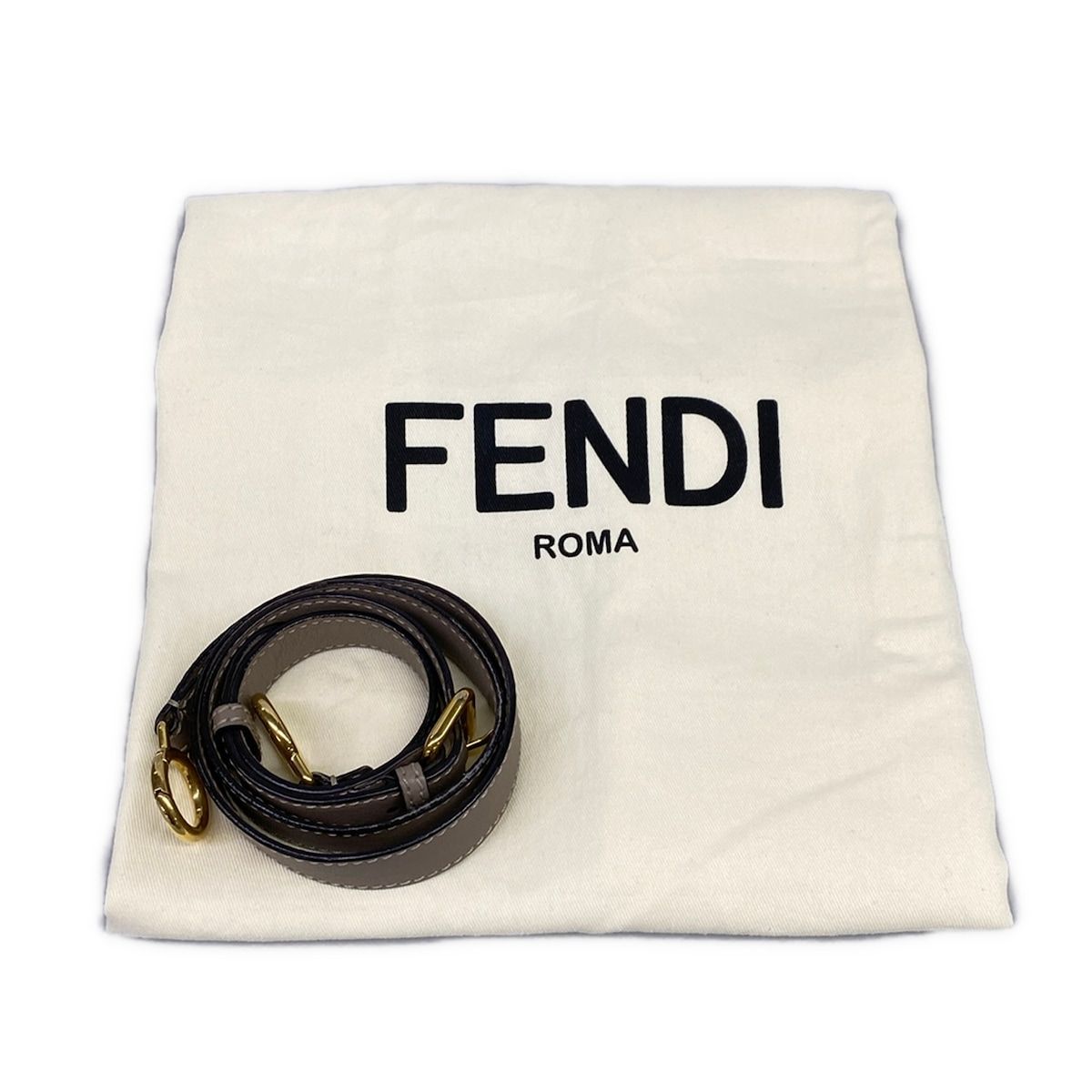 Fendi Handbag Peekaboo Iconic Gray Beige Leather — view 8
