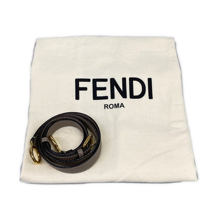 Fendi Handbag Peekaboo Iconic Gray Beige Leather — view 8