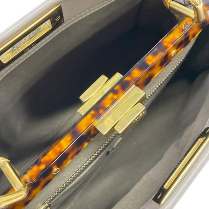 Fendi Handbag Peekaboo Iconic Gray Beige Leather — view 7