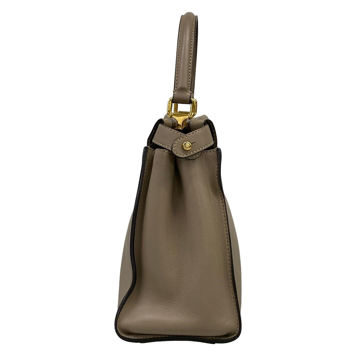 Fendi Handbag Peekaboo Iconic Gray Beige Leather — view 4
