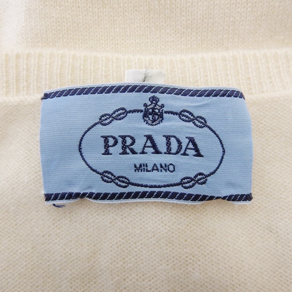 Prada Cashmere Long Sleeve Knit Top Ivory 42 Sweater — view 3