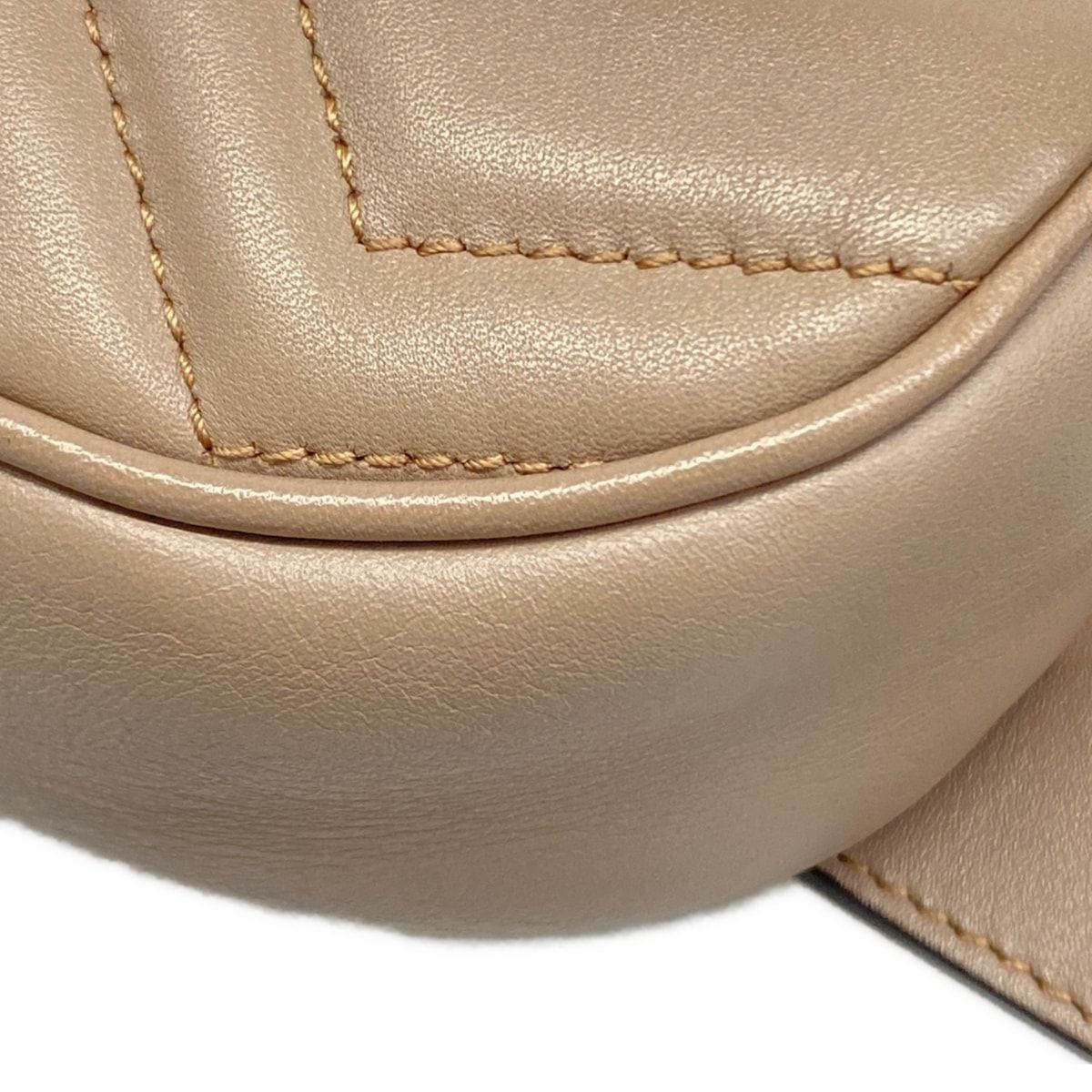 Gucci Waist Pouch GG Marmont Quilted Leather Belt Bag Pink Beige — view 6