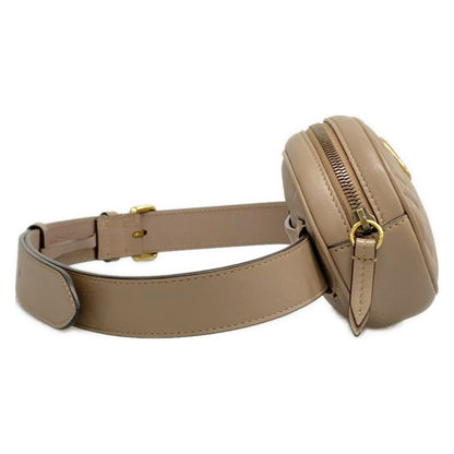 Gucci Waist Pouch GG Marmont Quilted Leather Belt Bag Pink Beige — view 2