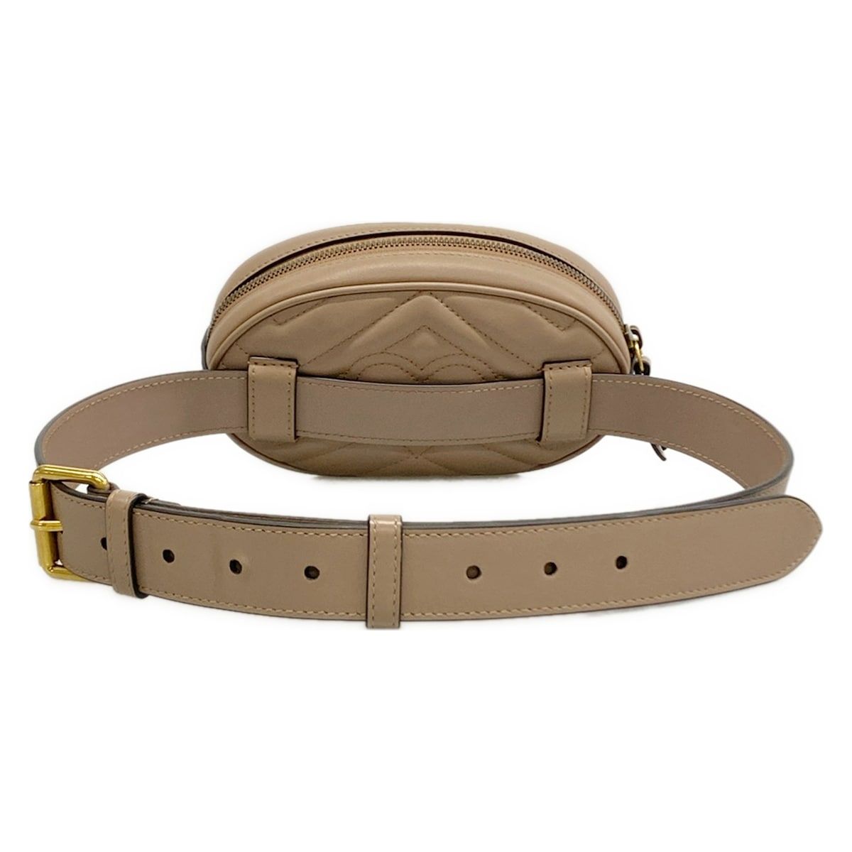 Gucci Waist Pouch GG Marmont Quilted Leather Belt Bag Pink Beige — view 3