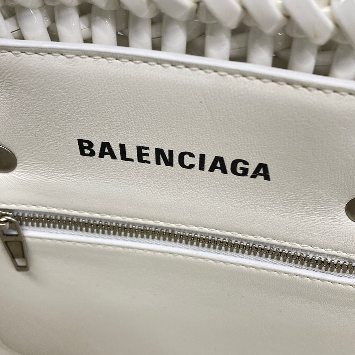Balenciaga Tote Bistro XS Basket White Cotton — view 8