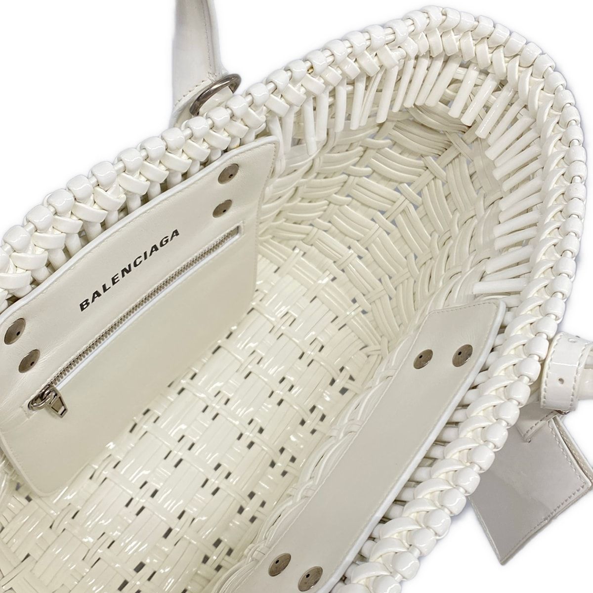 Balenciaga Tote Bistro XS Basket White Cotton — view 7