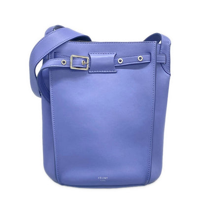 Celine Shoulder Bag Big Bucket with Long Strap Blue Leather