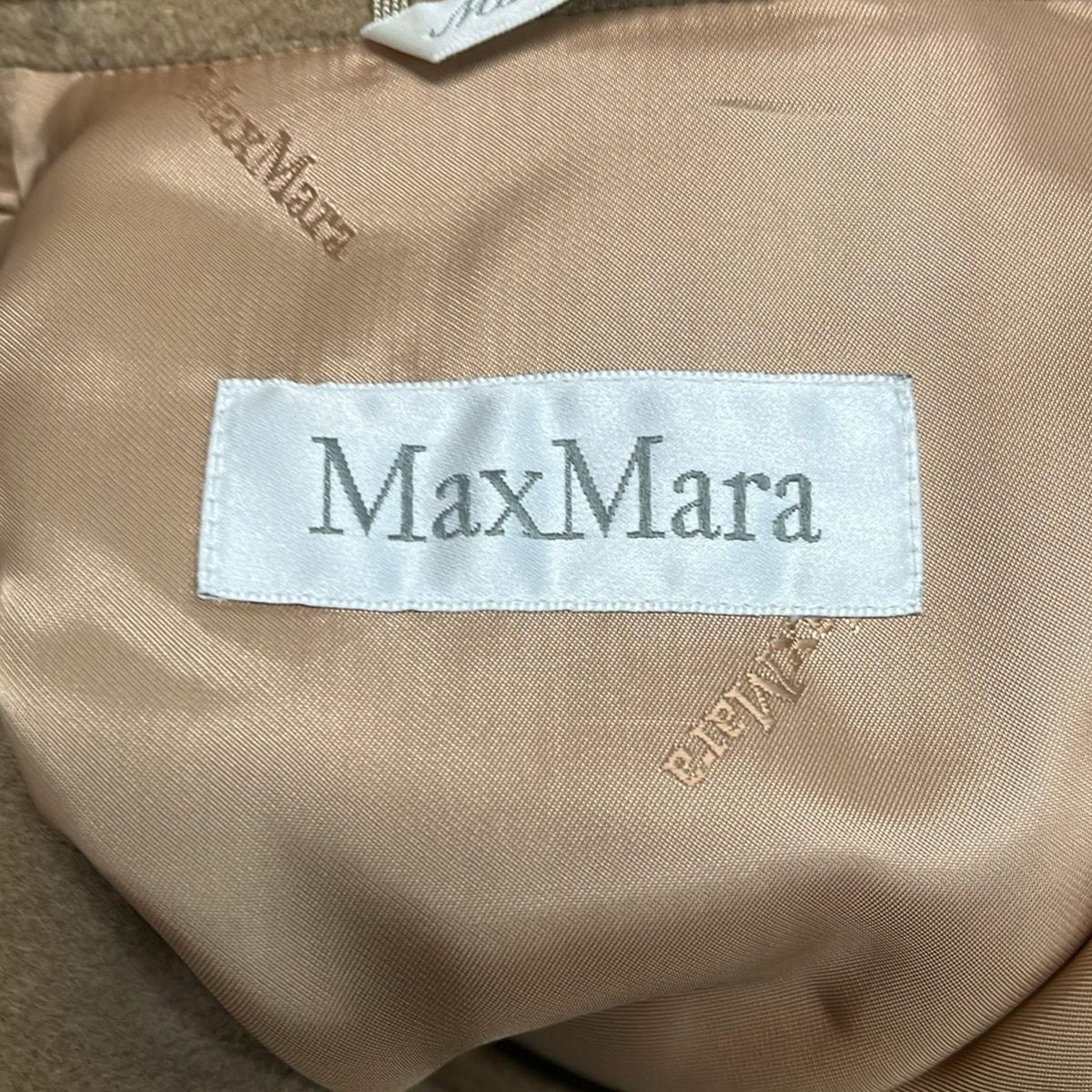 Max Mara Coat 38 S Light Brown Long Sleeve Cashmere Blend Double Long Length — view 3