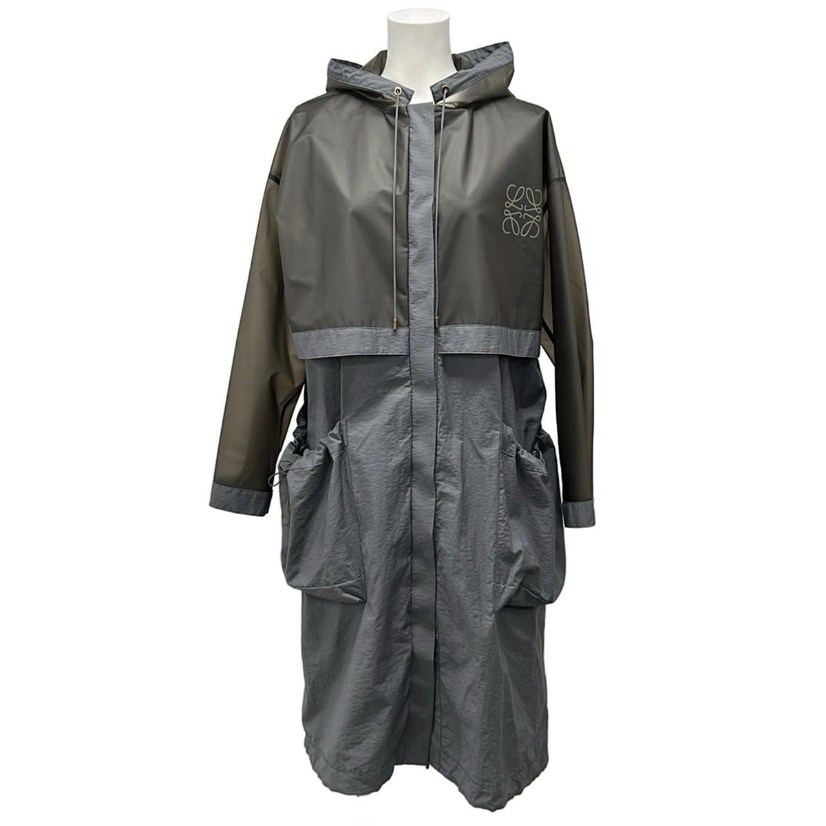 Loewe Coat 34 S Gray Beige Long Sleeve Spring Autumn Cotton