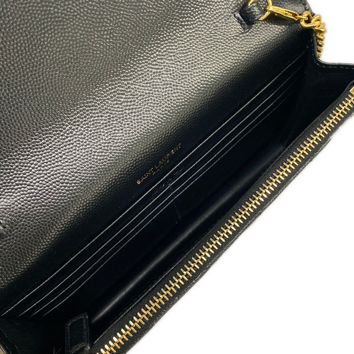 Saint Laurent Paris Wallet Monogram Envelope Black Chain Strap Removable Leather — view 4