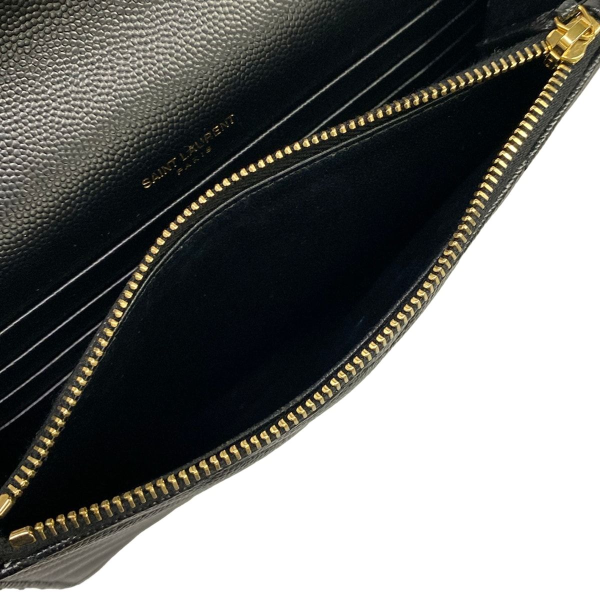 Saint Laurent Paris Wallet Monogram Envelope Black Chain Strap Removable Leather — view 5
