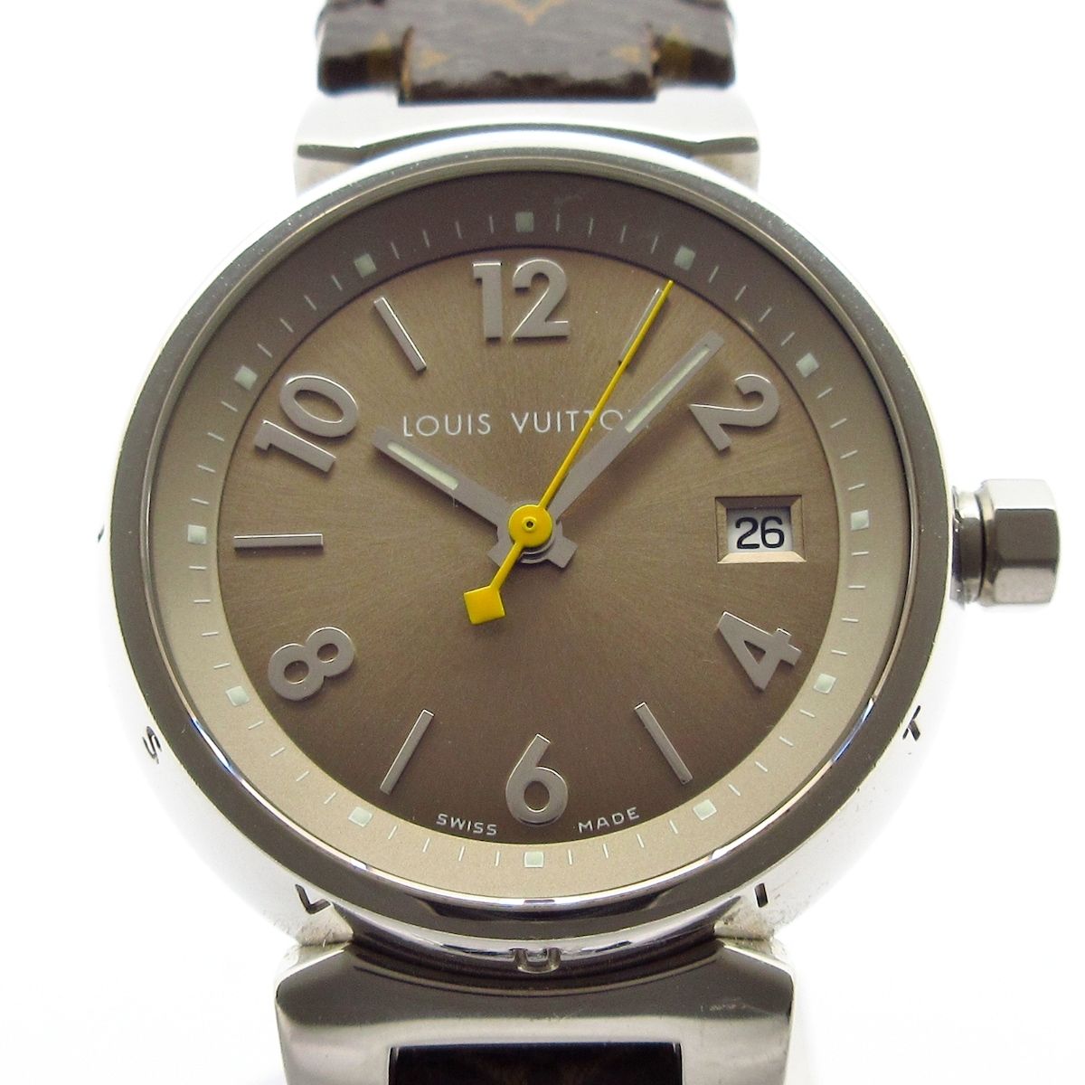 Louis Vuitton Watch Tambour Leather Beige