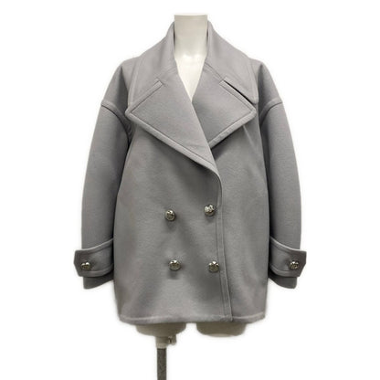 Loewe Coat 32 XS Pebble Pea Light Gray Long Sleeve Double Wool