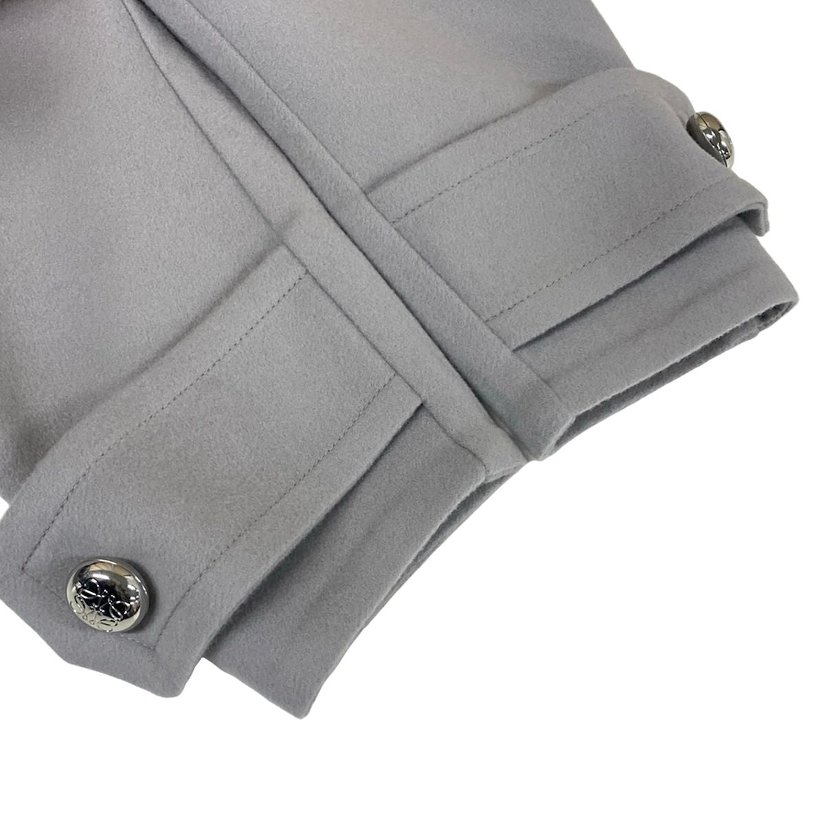 Loewe Coat 32 XS Pebble Pea Light Gray Long Sleeve Double Wool — view 7