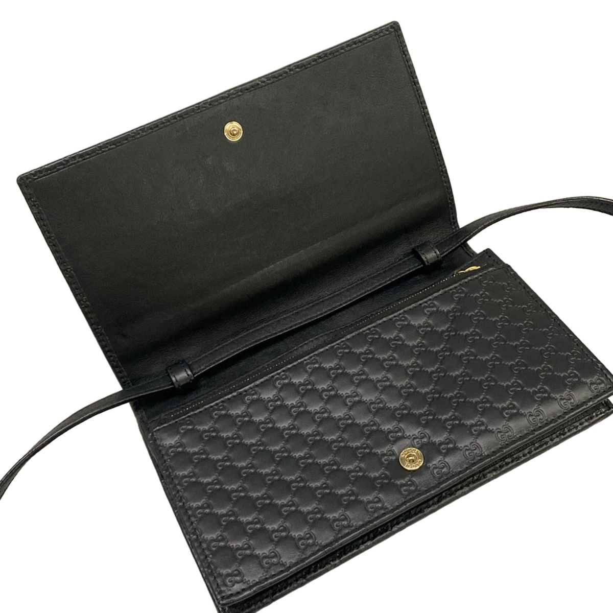 Gucci Wallet Micro Guccissima Black Leather — view 3