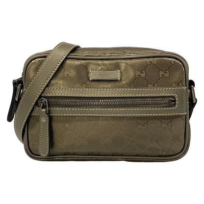Gucci Shoulder Bag Imprime Khaki Leather