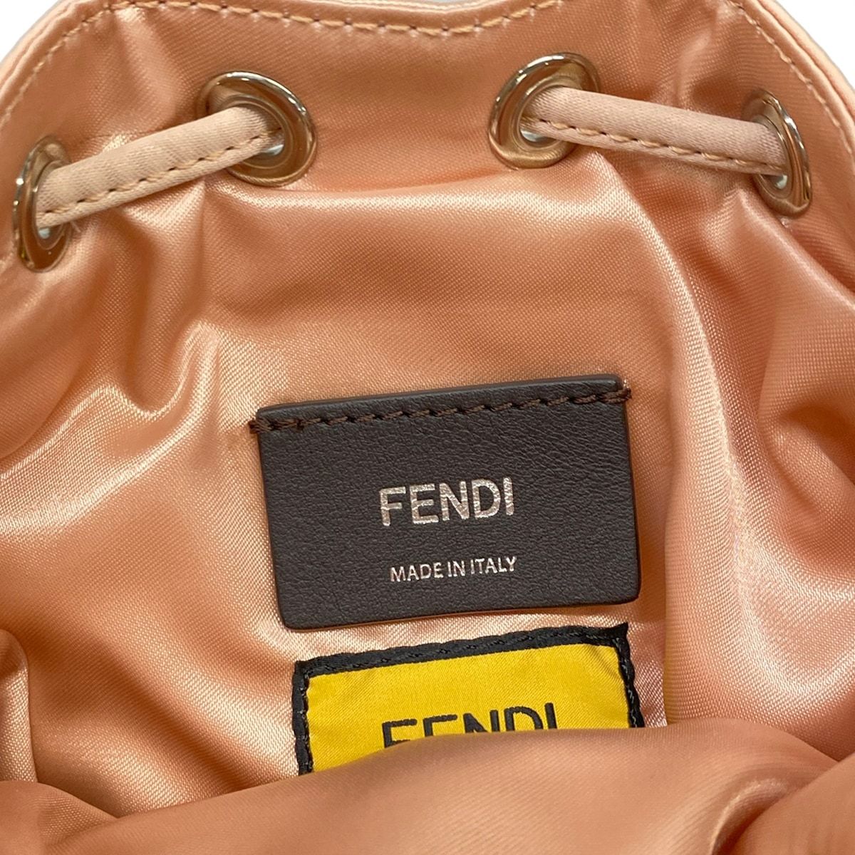 Fendi Handbag Mini Mon Tresor Pink Beige Drawstring — view 9