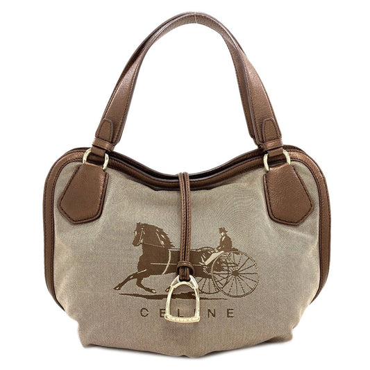 Celine Carriage Pattern Handbag Canvas