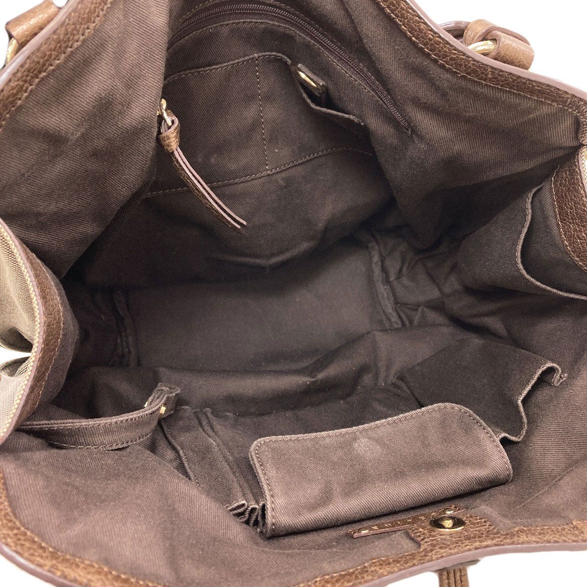 Celine Carriage Pattern Handbag Canvas — view 5