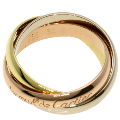 Cartier Trinity 50 Ring 18k Yellow Gold 18k White Pink — view 3