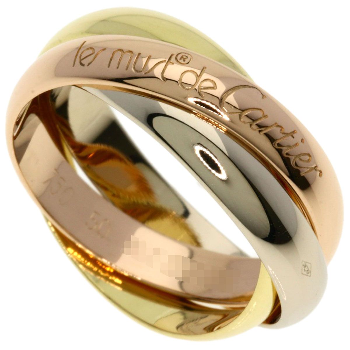 Cartier Trinity 50 Ring 18k Yellow Gold 18k White Pink
