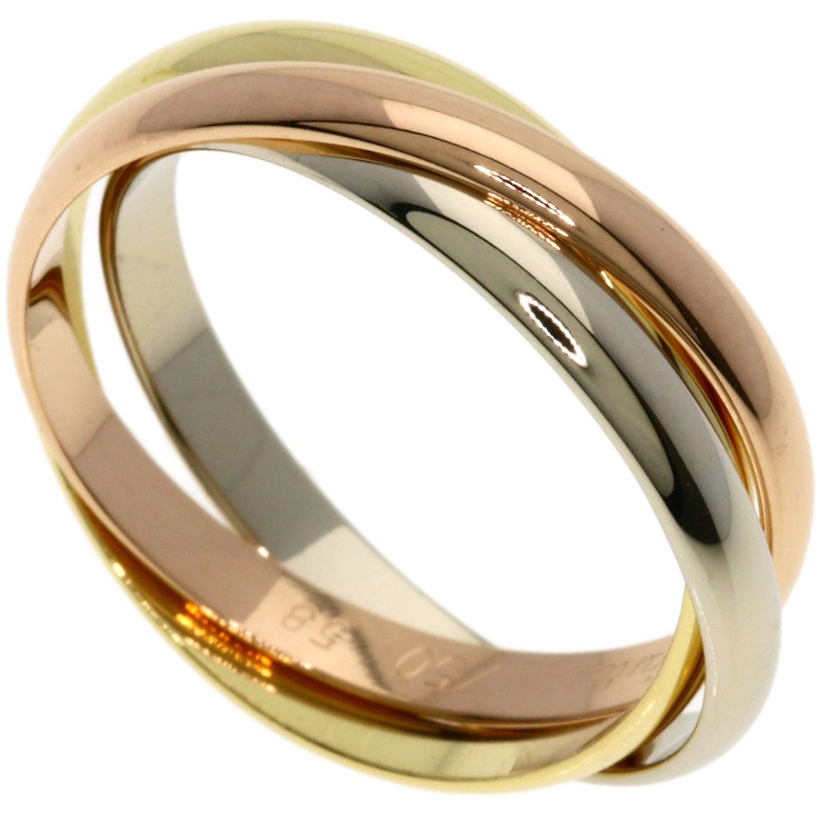 Cartier Trinity SM 58 Ring 18k Yellow Gold 18k White Pink