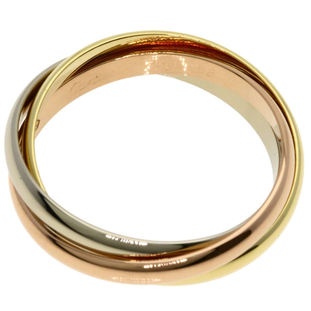 Cartier Trinity SM 58 Ring 18k Yellow Gold 18k White Pink — view 3