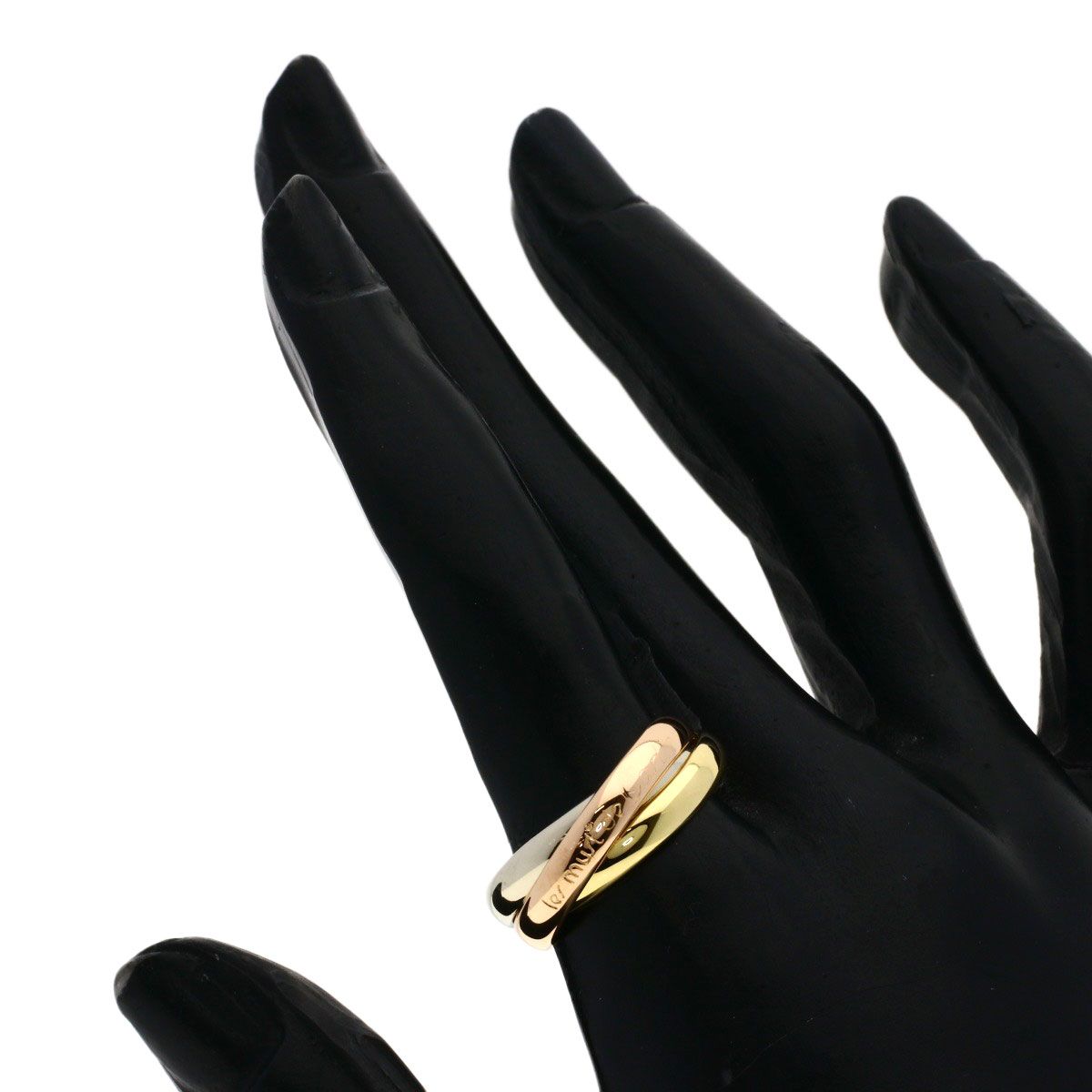 Cartier Trinity 54 Ring 18k Yellow Gold 18k White Pink — view 4