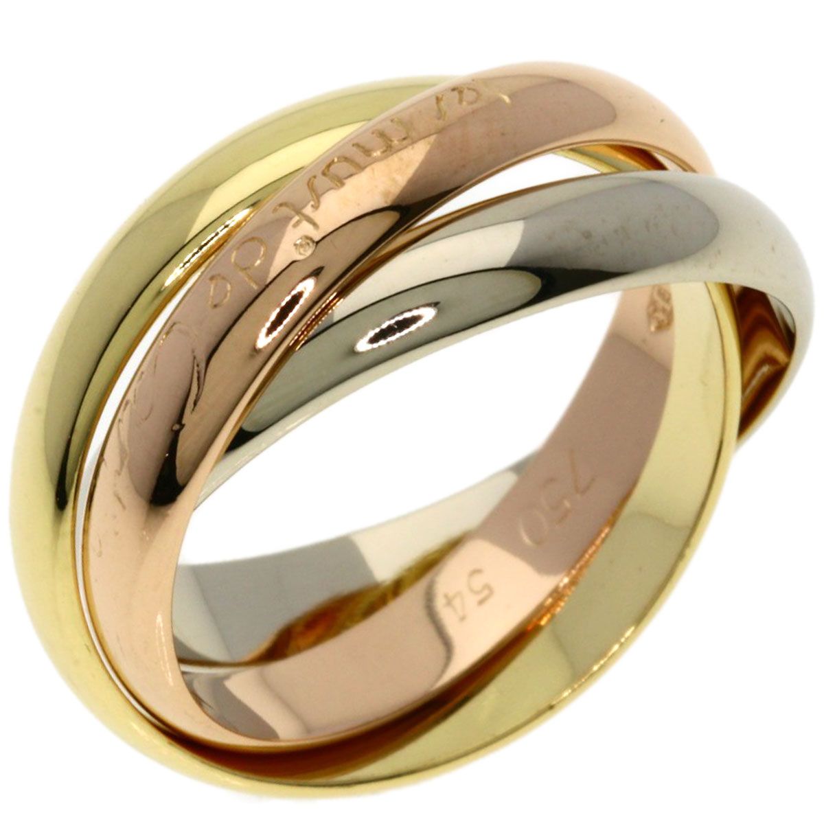 Cartier Trinity 54 Ring 18k Yellow Gold 18k White Pink — view 2