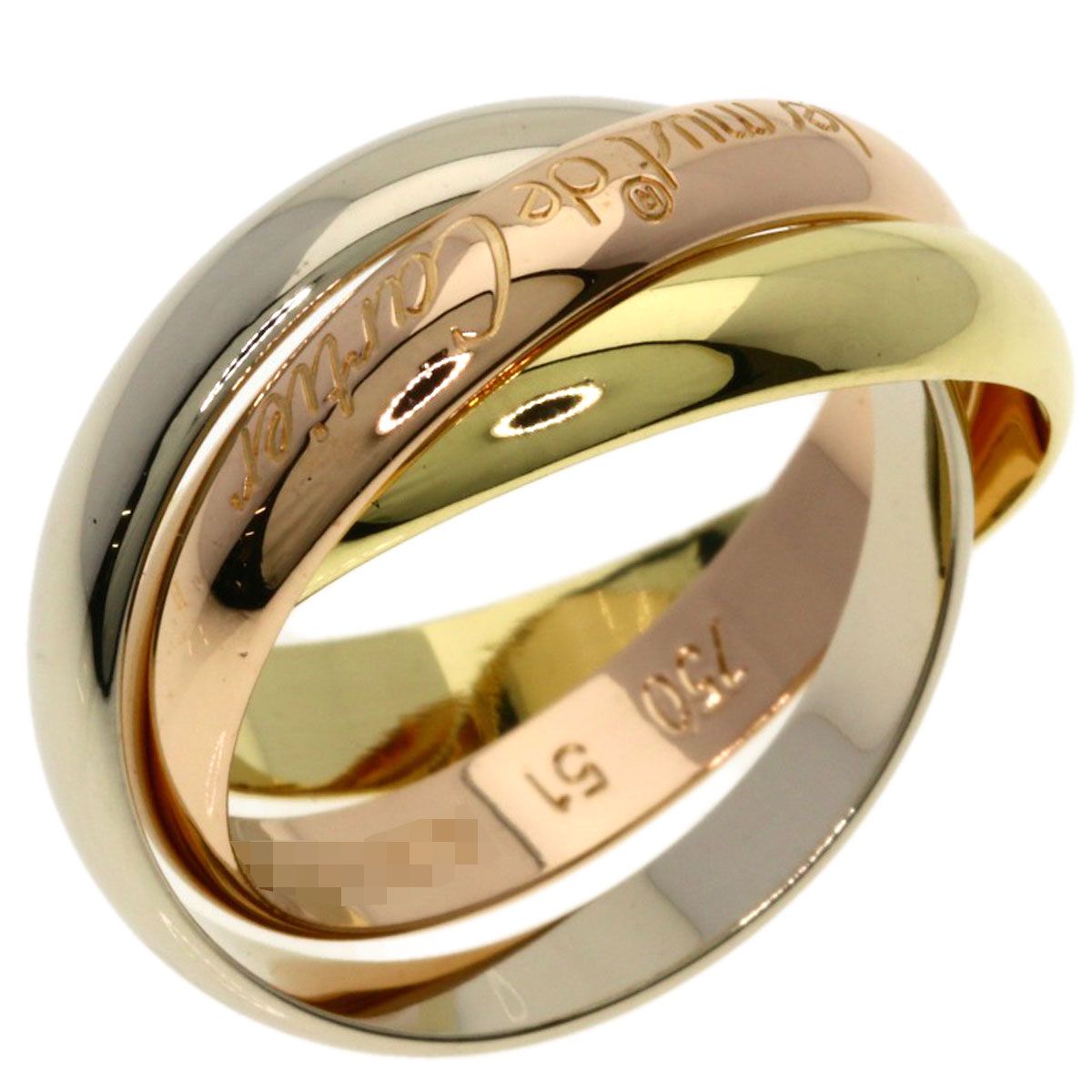 Cartier Trinity 51 Ring 18k Yellow Gold 18k White Pink — view 2
