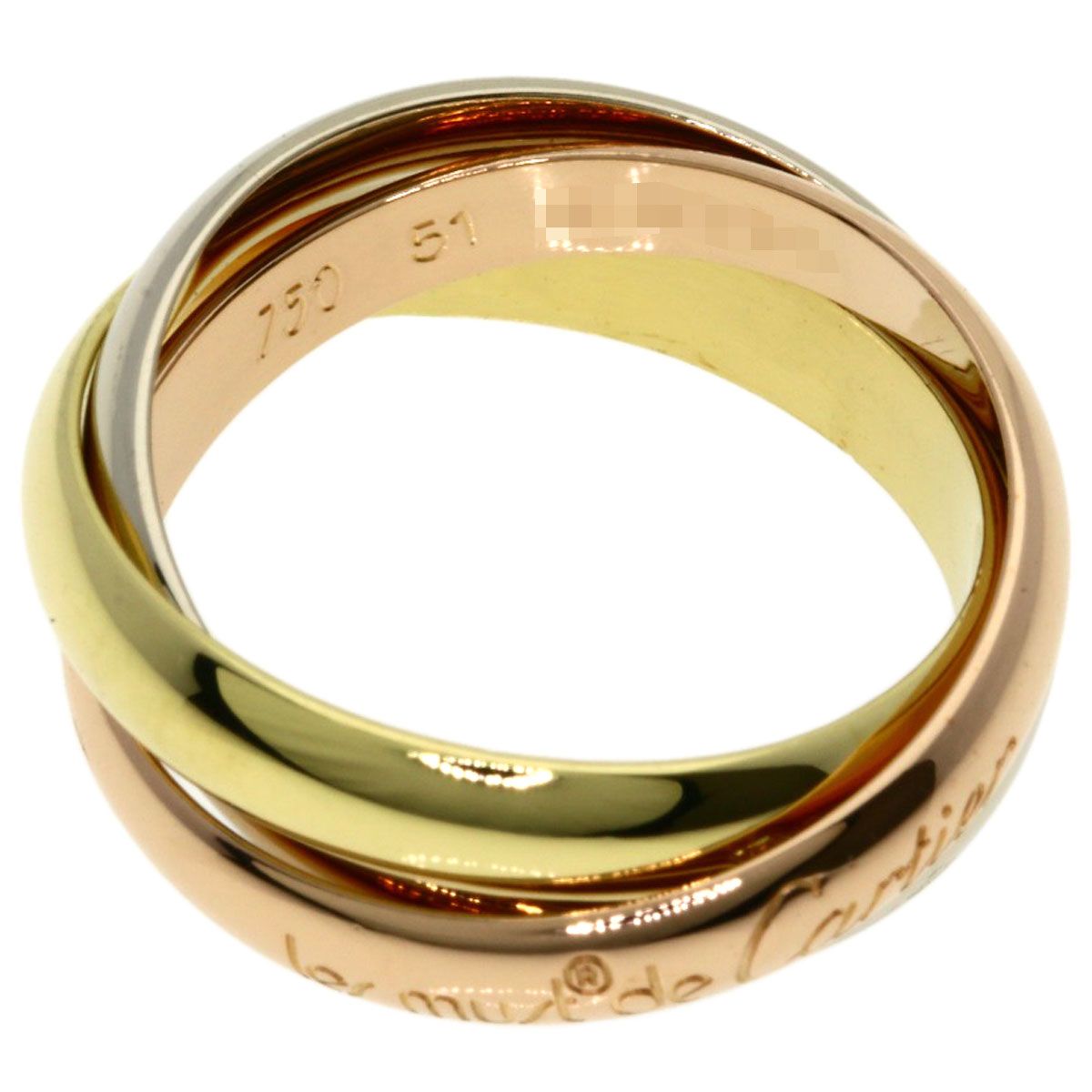 Cartier Trinity 51 Ring 18k Yellow Gold 18k White Pink — view 3