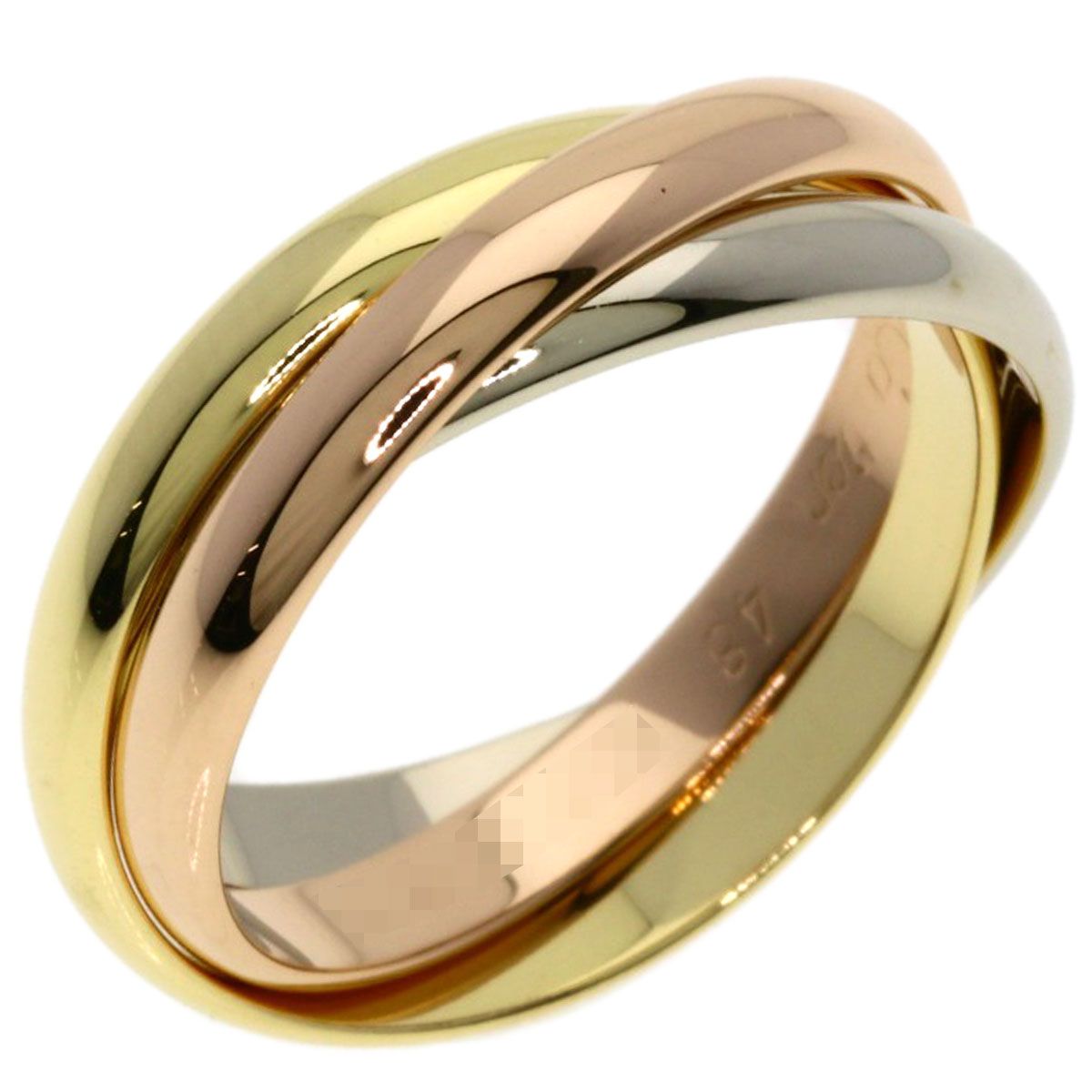 Cartier Trinity SM 48 Ring 18k Yellow Gold 18k White Pink — view 2