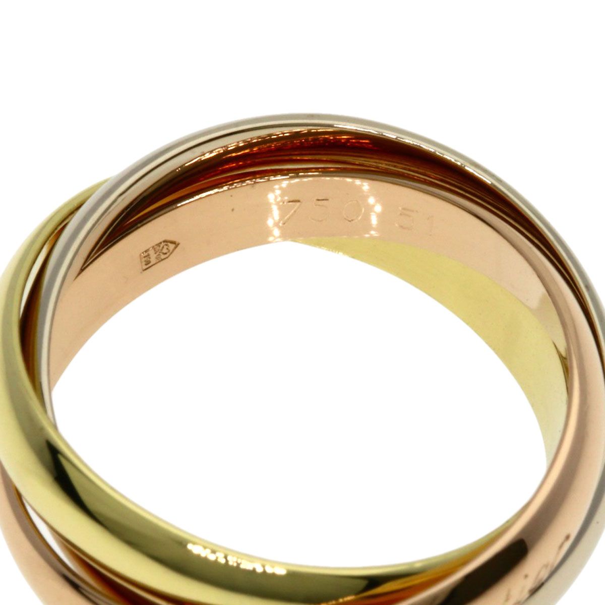 Cartier Trinity 51 Ring 18k Yellow Gold 18k White Pink — view 3