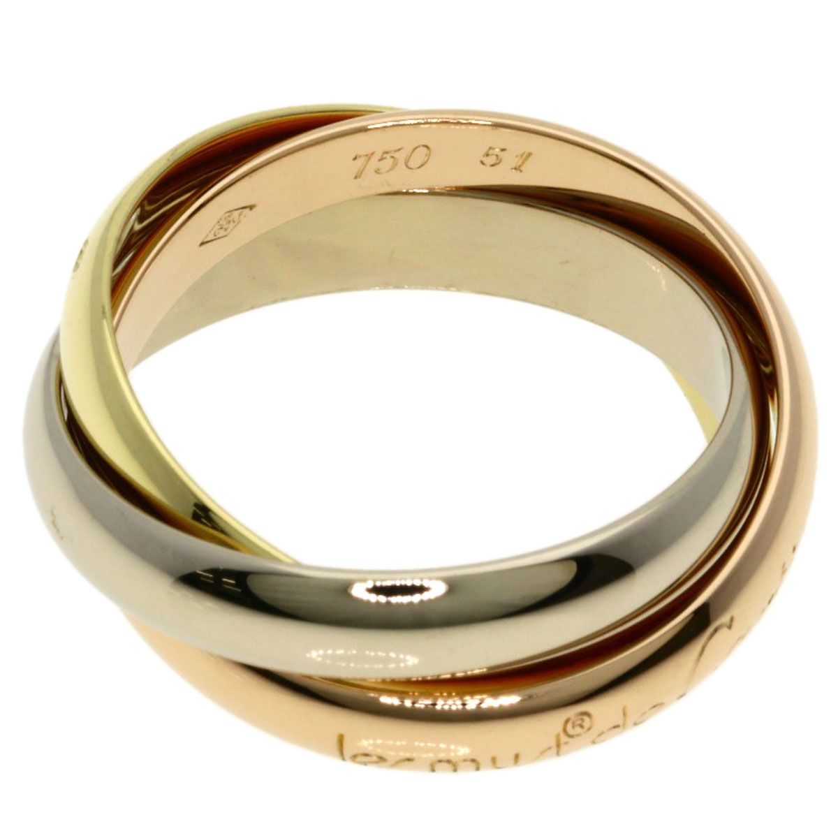 Cartier Trinity 51 Ring 18k Yellow Gold 18k White Pink — view 3
