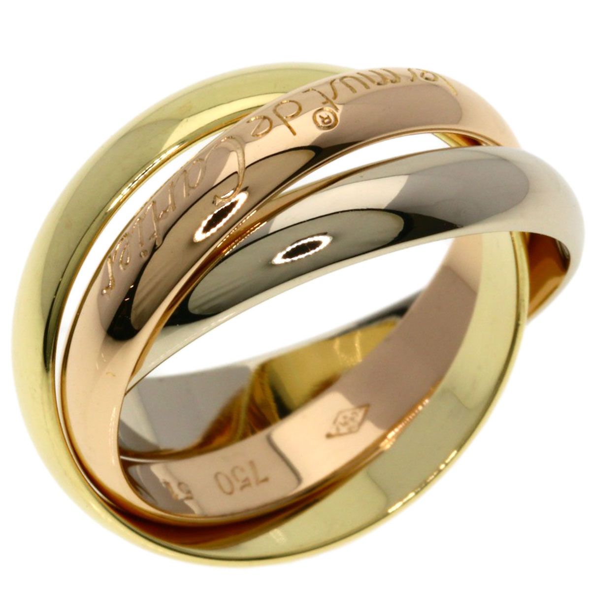 Cartier Trinity 51 Ring 18k Yellow Gold 18k White Pink — view 2
