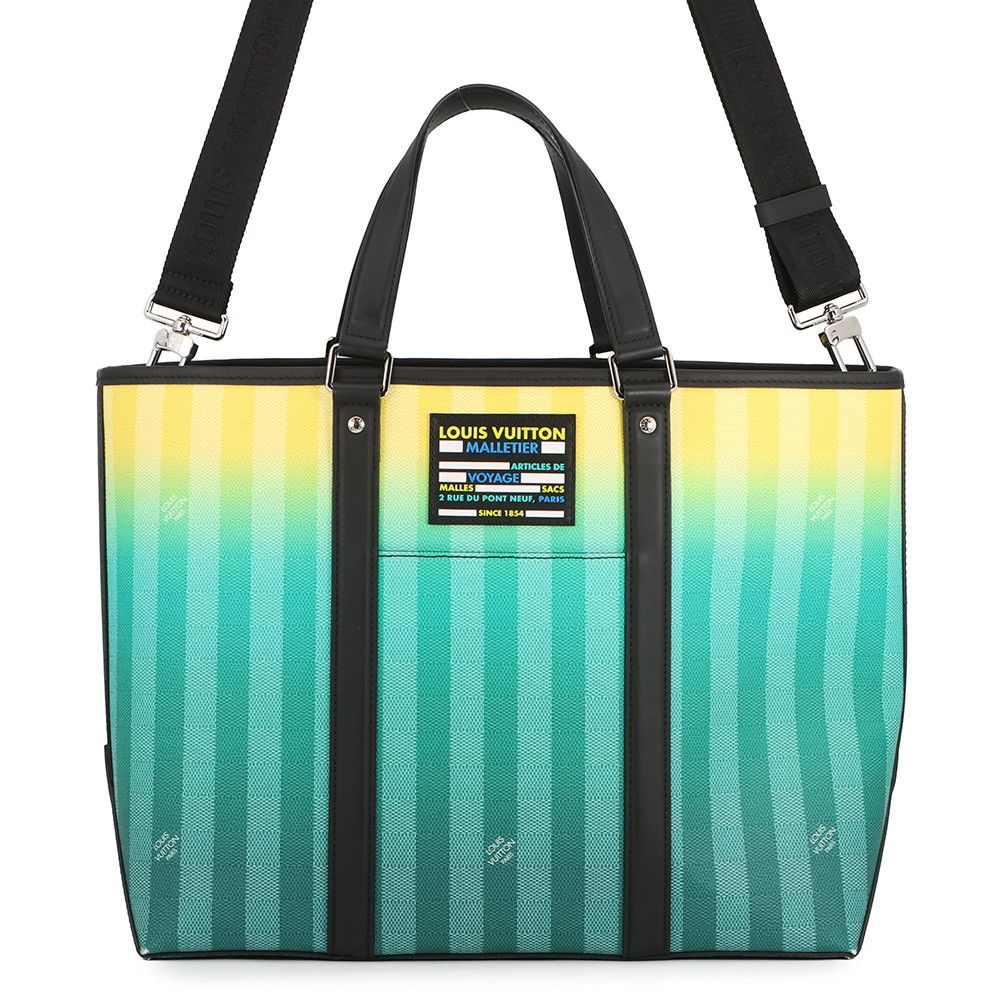 Louis Vuitton Tote Damier Stripe Weekend PM 2-Way Shoulder Bag