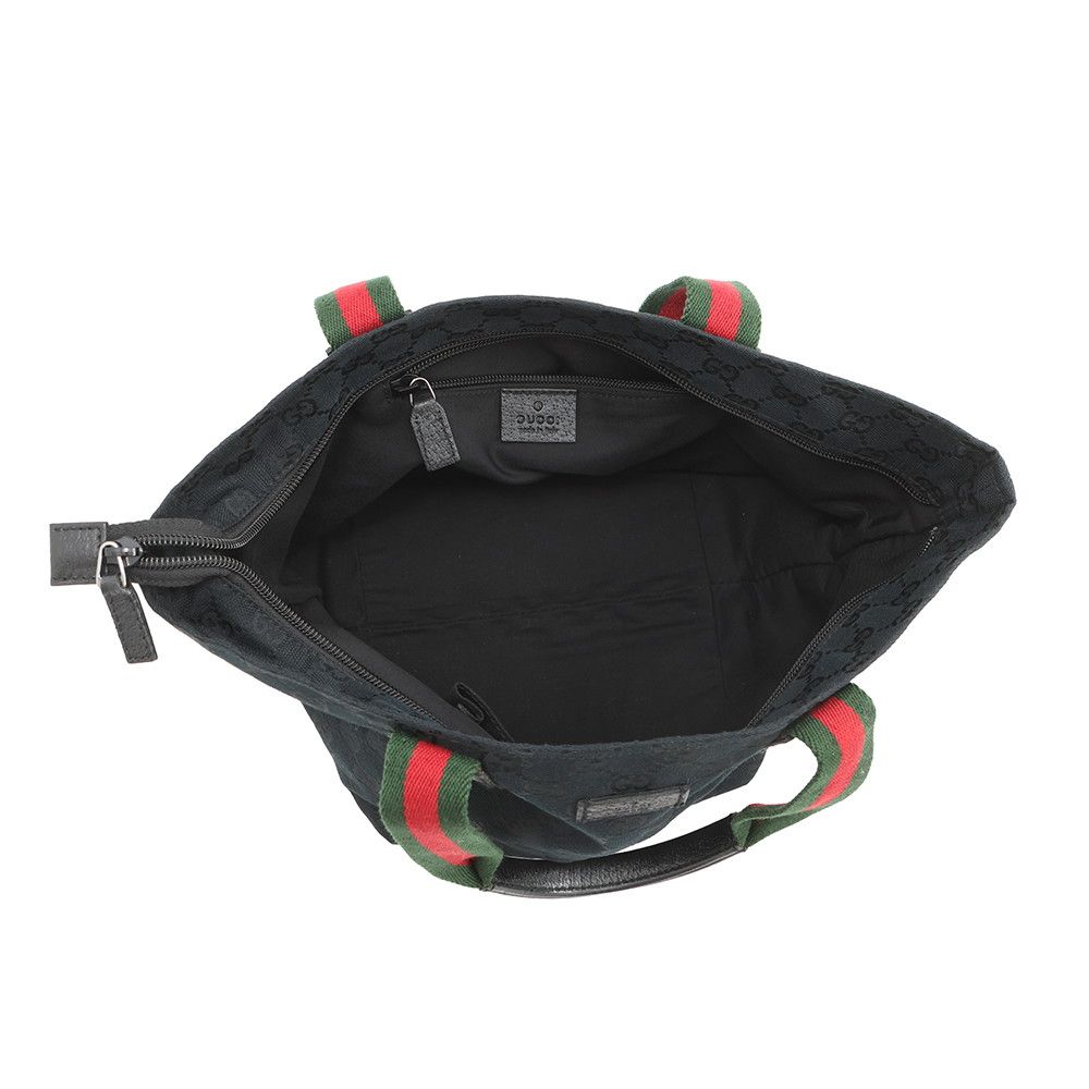 Gucci Tote Sherry Line GG Canvas Handbag Mini Black — view 5