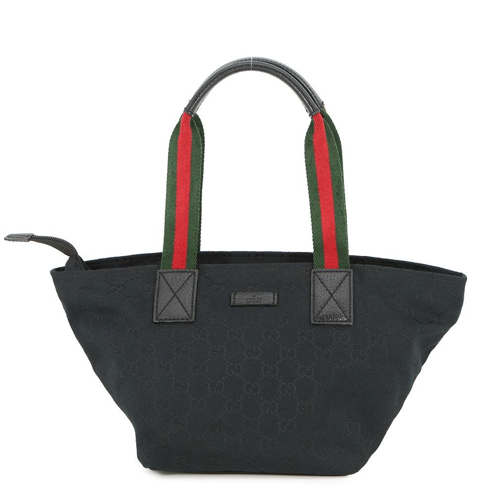 Gucci Tote Sherry Line GG Canvas Handbag Mini Black